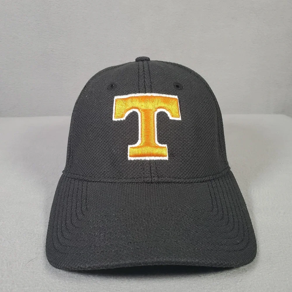 Tennessee Volunteers New Era Cap Hat S/M Fitted Black Orange Stitched Wool Blend